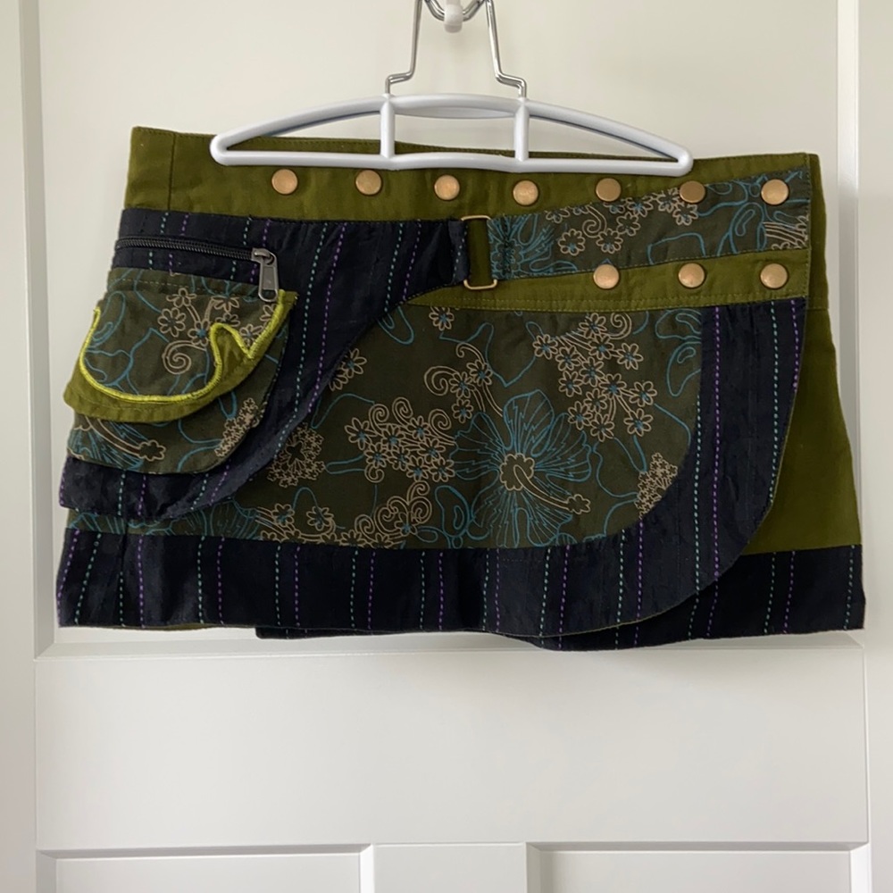 green wrap skirt